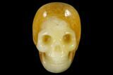 Realistic, Polished Yellow and White Aventurine Skull #116819-1